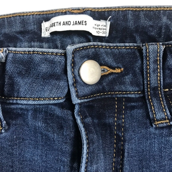 Elizabeth & James High Rise Stovepipe Jeans Medium Wash 28x26 Size 10 Short - Picture 6 of 8